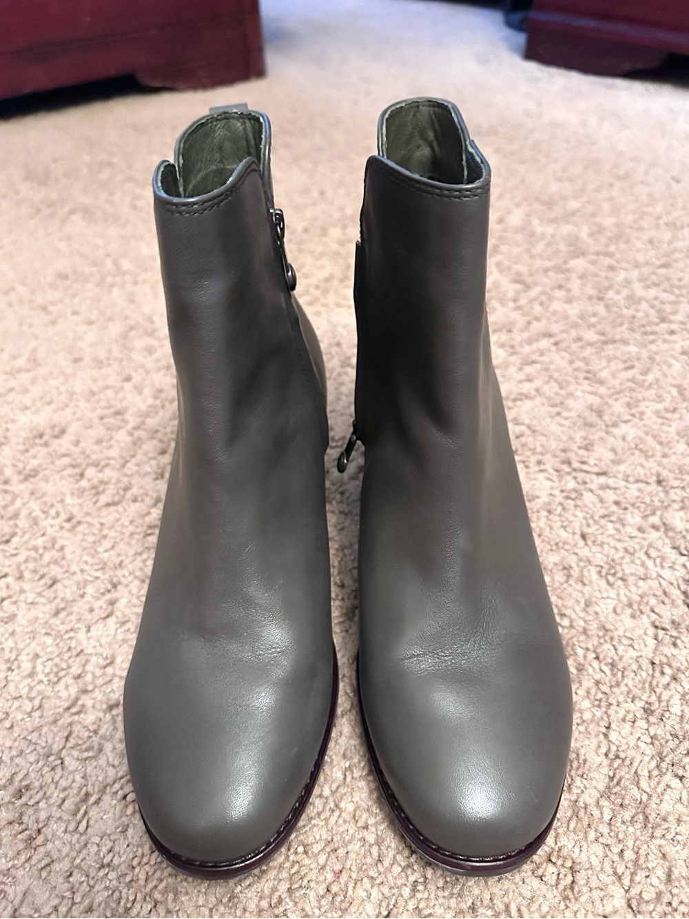 Sperry Seaport Ankle Boots Olive Green Leather, Women's 9.5W (wide)